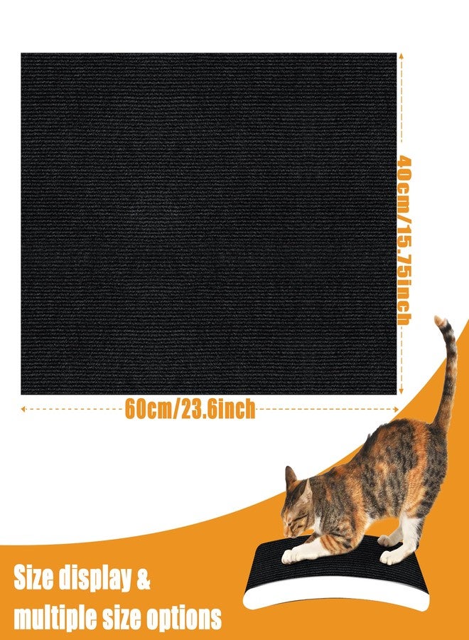 ALEIFLE Cat Scratching mat Self-Adhesive, Trimmable Furniture Protector for Couch, Sofa, Wall & Cat Trees - Durable Scratch Pad with Nano Tape, DIY Climbing Carpet for Indoor Cats (Black, 23.6"x15.8") - Image 2