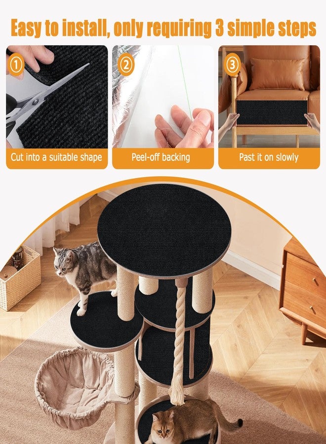 ALEIFLE Cat Scratching mat Self-Adhesive, Trimmable Furniture Protector for Couch, Sofa, Wall & Cat Trees - Durable Scratch Pad with Nano Tape, DIY Climbing Carpet for Indoor Cats (Black, 23.6"x15.8") - Image 5