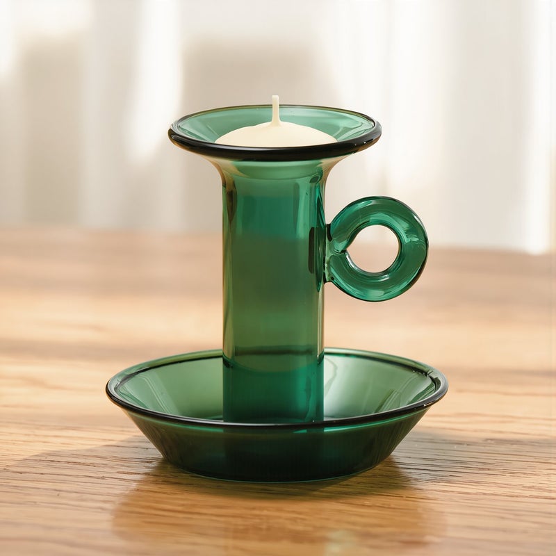 Stylish Cobalt Blue Glass Candle Holder 8.5cm Ideal Gift for Housewarming - Image 3