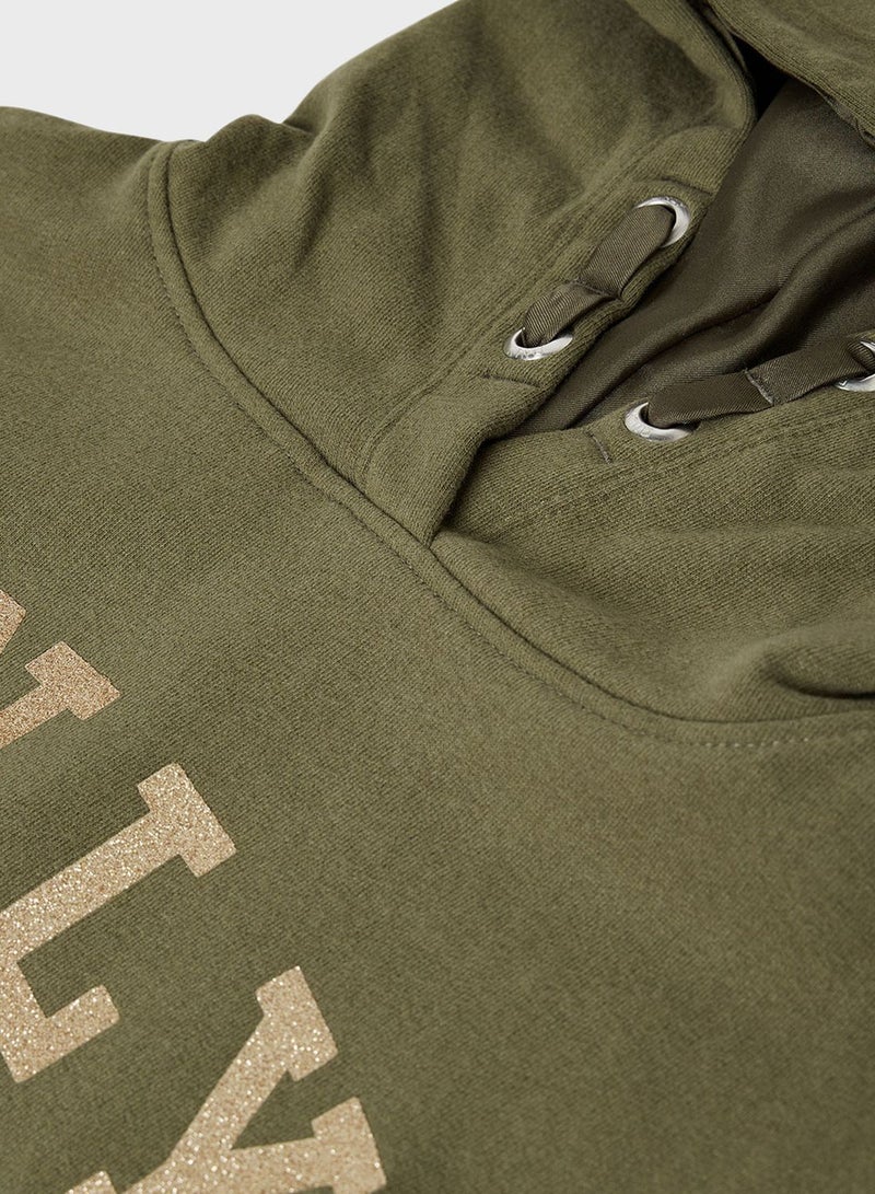 ONLY Kids Glitter Logo Hoodie - Image 3