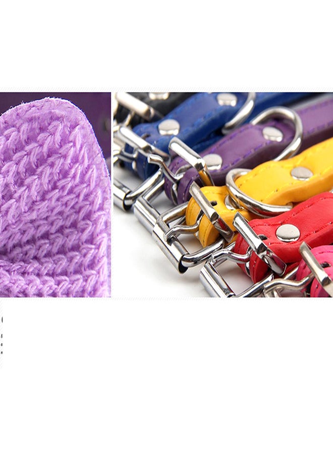 Loquat Bow Tie Style Wool Bow Pet With Bell Adjustable Dog Cat Collar Purple 13x3x9cm - Image 4