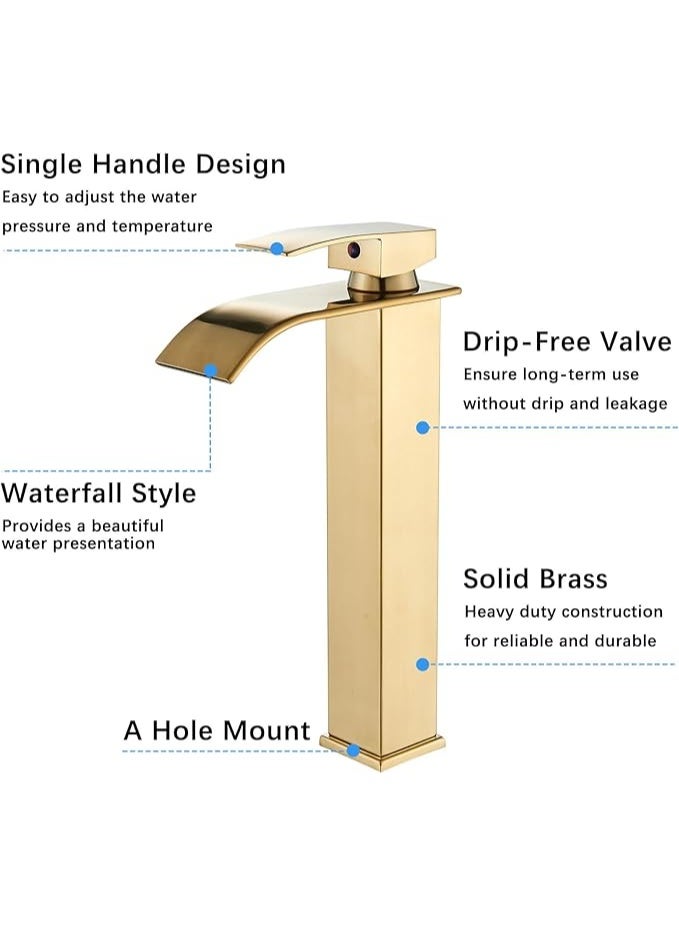 واي دي صنبور حوض حمام YD Waterfall، بمقبض واحد، يُثبّت على سطح الحوض، مناسب للأحواض الطويلة، مزود بخاصية التحكم في الماء الساخن والبارد، صنبور عصري مقاوم للرذاذ، مصنوع من النحاس المتين - Image 5
