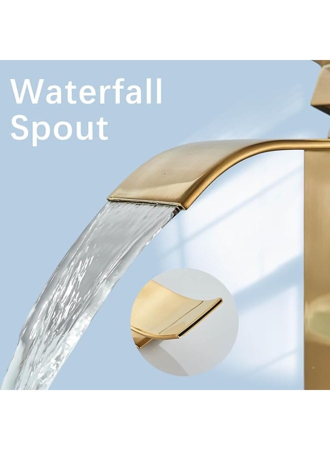 واي دي صنبور حوض حمام YD Waterfall، بمقبض واحد، يُثبّت على سطح الحوض، مناسب للأحواض الطويلة، مزود بخاصية التحكم في الماء الساخن والبارد، صنبور عصري مقاوم للرذاذ، مصنوع من النحاس المتين - Image 2