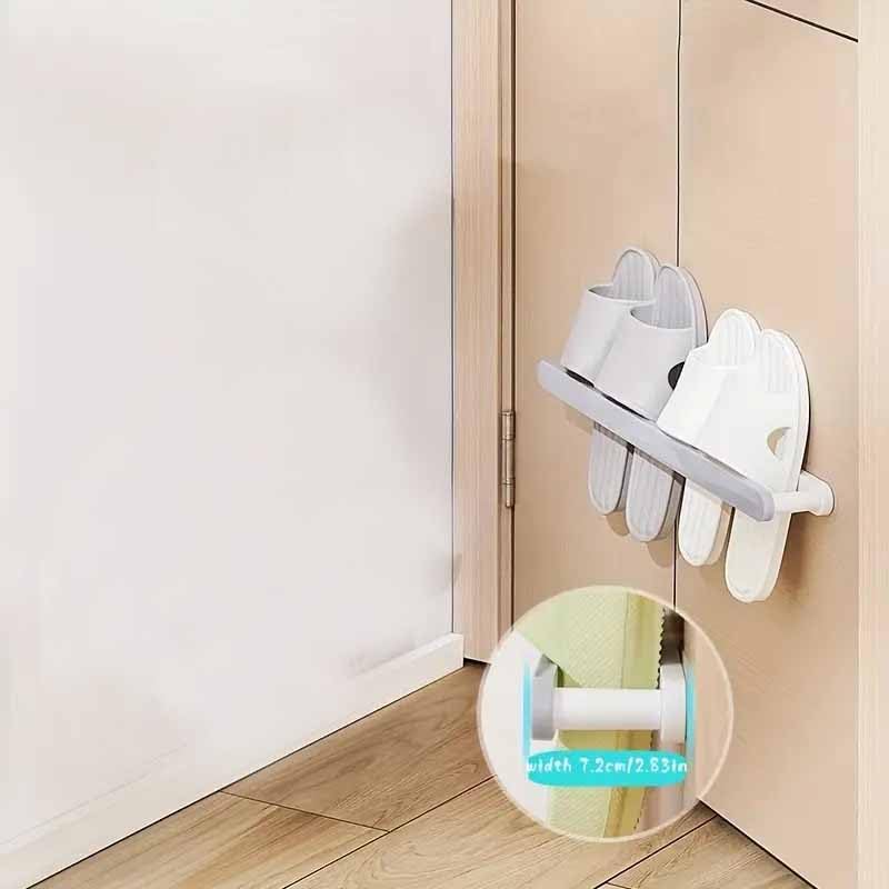 TGOPIT TGOPIT Shoes Rack Wall Mounted Slipper Rack Door Back Shoe Holder Shoes Hangers Slipper Storage Organizer for Home Bathroom Towel Bar Storage Organizer for Home Bathroom - Image 3