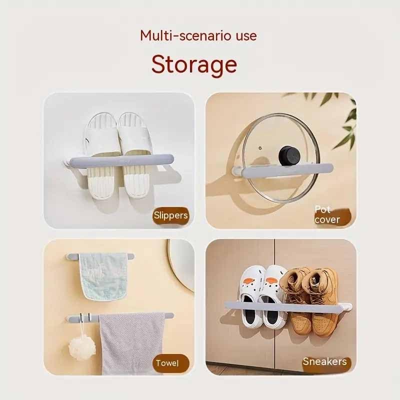 TGOPIT TGOPIT Shoes Rack Wall Mounted Slipper Rack Door Back Shoe Holder Shoes Hangers Slipper Storage Organizer for Home Bathroom Towel Bar Storage Organizer for Home Bathroom - Image 4