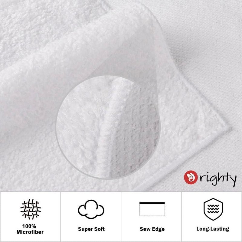 Orighty 6-Pack White Hand Towels - Quick Drying & Absorbent Microfiber Gym Towels 16x28 inches - Lightweight & Thin White Yoga Towel - Multi-Purpose Camping Towel for SPA, Hotel & Bathroom - Image 2