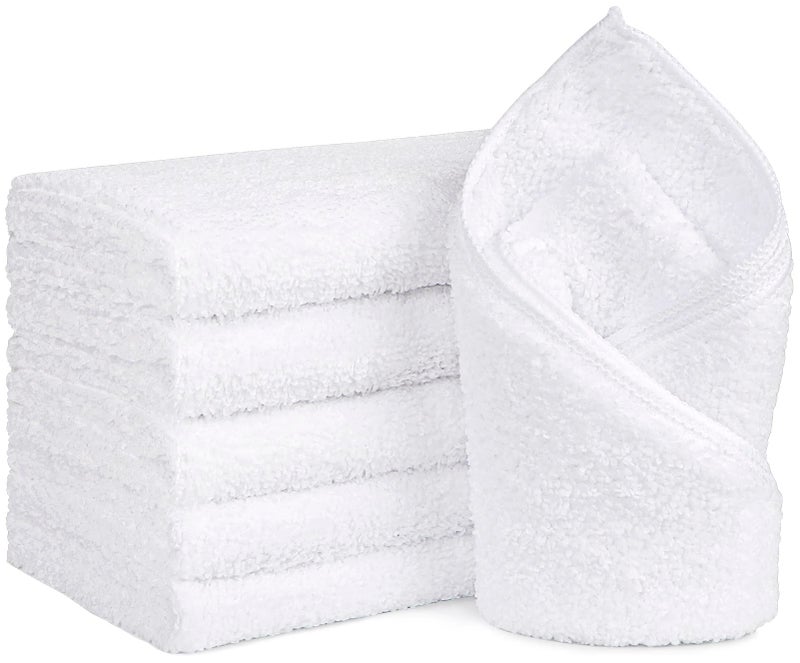 Orighty 6-Pack White Hand Towels - Quick Drying & Absorbent Microfiber Gym Towels 16x28 inches - Lightweight & Thin White Yoga Towel - Multi-Purpose Camping Towel for SPA, Hotel & Bathroom - Image 1