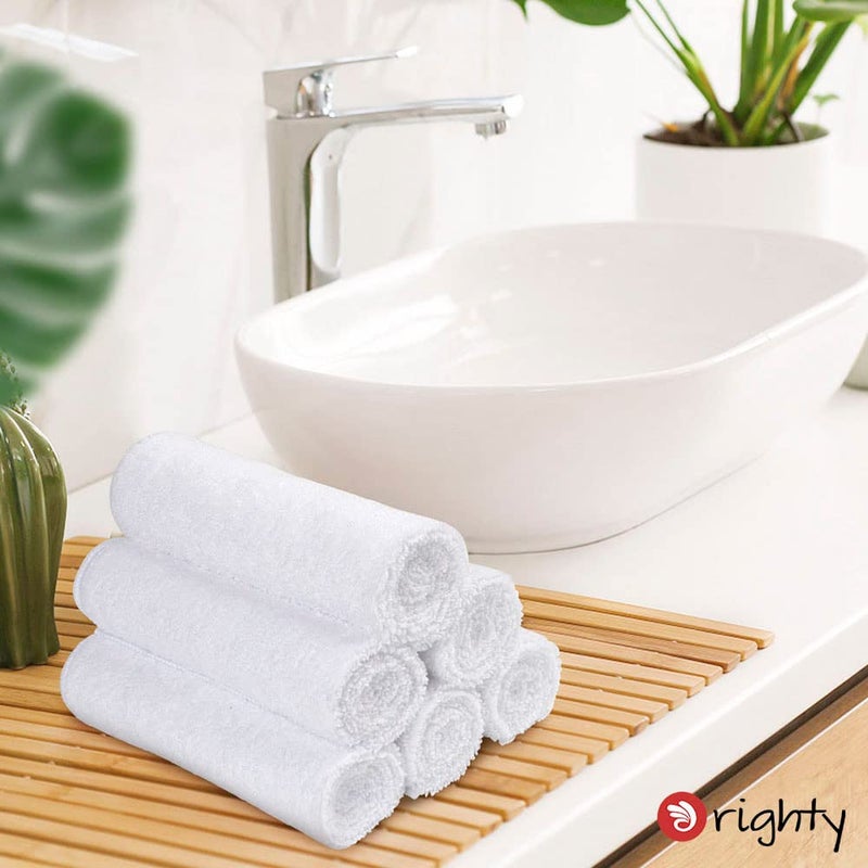 Orighty 6-Pack White Hand Towels - Quick Drying & Absorbent Microfiber Gym Towels 16x28 inches - Lightweight & Thin White Yoga Towel - Multi-Purpose Camping Towel for SPA, Hotel & Bathroom - Image 4