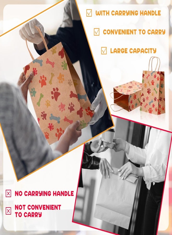 Locmeo أكياس هدايا Locmeo بطبعة مخلب كلب، 50 قطعة، بمقابض، لون بني، مقاس 10.6 × 8.3 × 4.3 بوصة، أكياس ورقية كرافت لهدايا الحيوانات الأليفة، مناسبة لحفلات الأعياد والمناسبات، ولتقديم هدايا تذكارية للحيوانات الأليفة في الحفلات وأعياد الميلاد. - Image 3