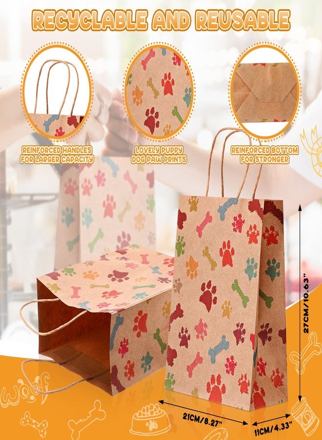 Locmeo أكياس هدايا Locmeo بطبعة مخلب كلب، 50 قطعة، بمقابض، لون بني، مقاس 10.6 × 8.3 × 4.3 بوصة، أكياس ورقية كرافت لهدايا الحيوانات الأليفة، مناسبة لحفلات الأعياد والمناسبات، ولتقديم هدايا تذكارية للحيوانات الأليفة في الحفلات وأعياد الميلاد. - Image 2
