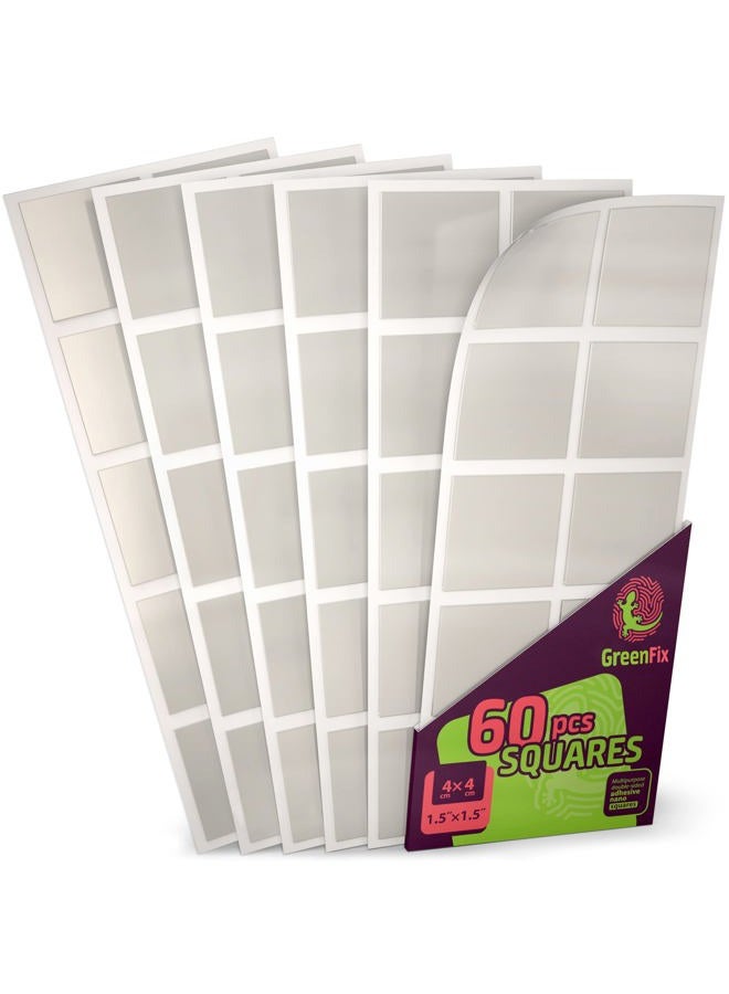GreenFix Large Mounting Squares Double Sided - Sticky Tack for Wall Hanging - Poster Putty for Walls Removable - Picture Hangers Without Nails - Double Sided Tape Heavy Duty - Double Stick Carpet and Rug Tape - Image 1