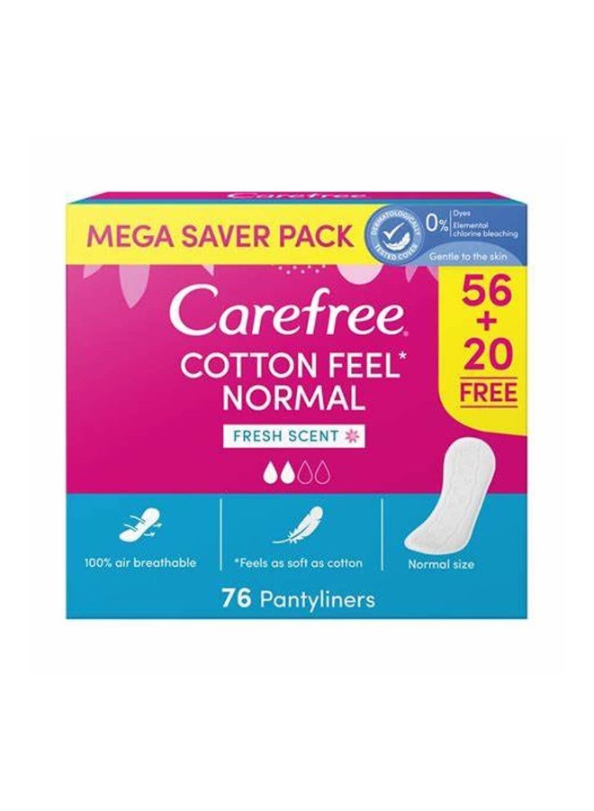 Carefree بطانات داخلية قطنية برائحة منعشة من كيرفري، 56+20 مجاناً