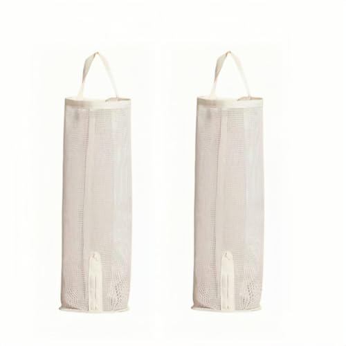 FLZHBFC Hanging sock storage bag，hanging closet organizer，plastic bag holder，Sock Underwear Organizer Wall Mount Multifunctional Bag Saver Kitchen Storage Holder for Storing Socks Ties Plastic Bag (2Pcs) - Image 1