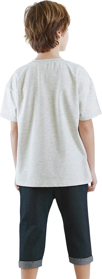 Denokids Just Smile Boy T-Shirt Capri Shorts Set