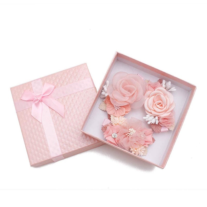 BFNAAgirl Flower Hair Clip BFNAAgirl Baby Girl Hair Bows Exquisite Hair Accessories Alligator Clips for Infants Toddlers Teen Kids Gift 3pcs/set - Image 2