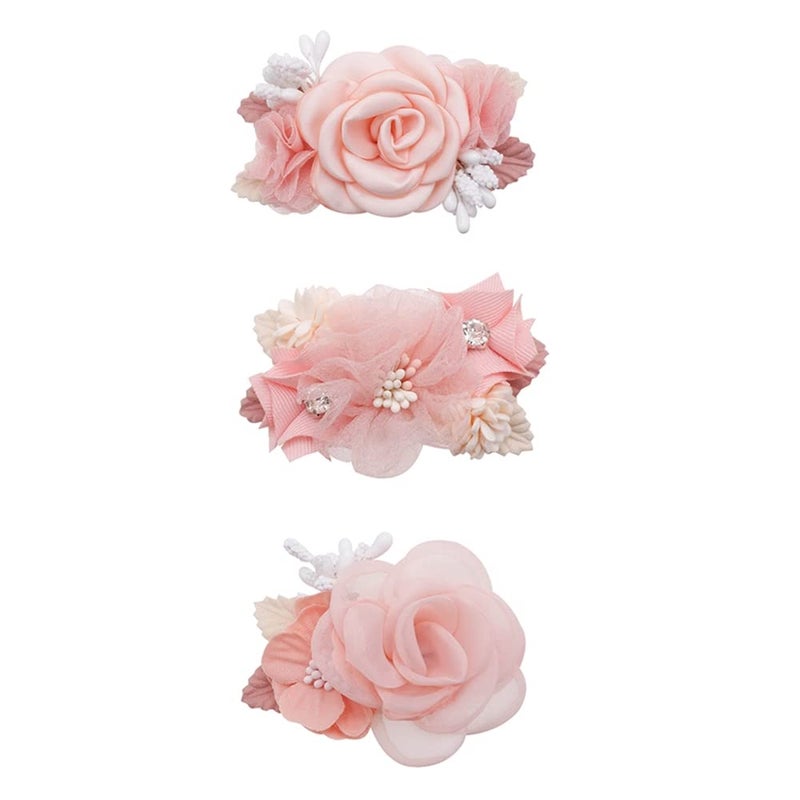 BFNAAgirl Flower Hair Clip BFNAAgirl Baby Girl Hair Bows Exquisite Hair Accessories Alligator Clips for Infants Toddlers Teen Kids Gift 3pcs/set - Image 1