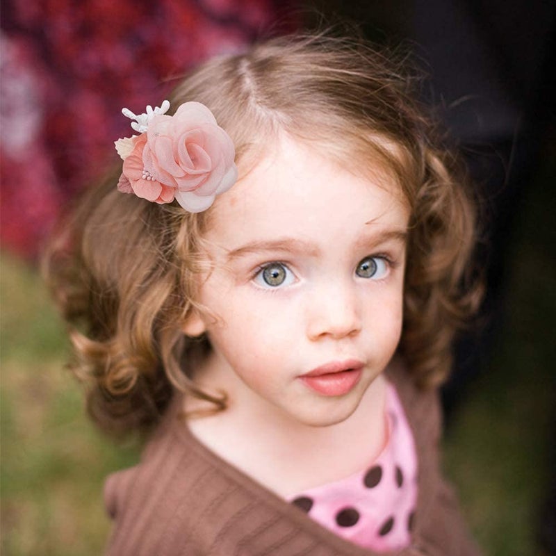 BFNAAgirl Flower Hair Clip BFNAAgirl Baby Girl Hair Bows Exquisite Hair Accessories Alligator Clips for Infants Toddlers Teen Kids Gift 3pcs/set - Image 5