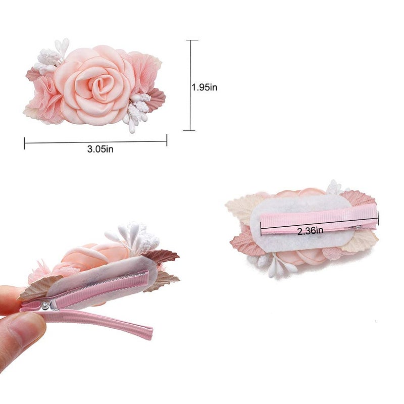 BFNAAgirl Flower Hair Clip BFNAAgirl Baby Girl Hair Bows Exquisite Hair Accessories Alligator Clips for Infants Toddlers Teen Kids Gift 3pcs/set - Image 3