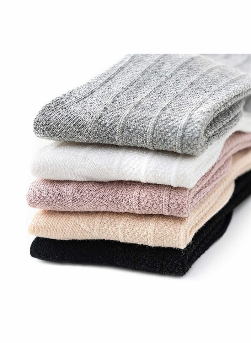 5 Pack Baby Socks Baby Girls Knee High Socks Tube Cute Stockings, Long Unisex Infants Toddler Sock Tights Baby Toddlers Girls Tube Ruffled Uniform Long Stockings  - Image 5