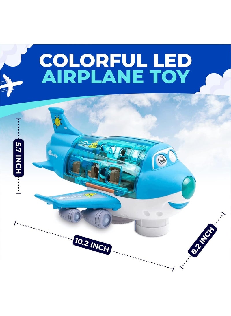 ST ZONE Universal Airplane Toy Rotating Aircraft with Lights & Sounds Educational Plastic Indoor Toy for Kids Ages 3+ Fun Pretend Play Airplane Model Gift for Boys and Girls - Image 3