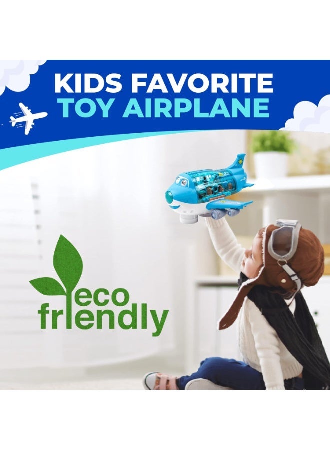 ST ZONE Universal Airplane Toy Rotating Aircraft with Lights & Sounds Educational Plastic Indoor Toy for Kids Ages 3+ Fun Pretend Play Airplane Model Gift for Boys and Girls - Image 2