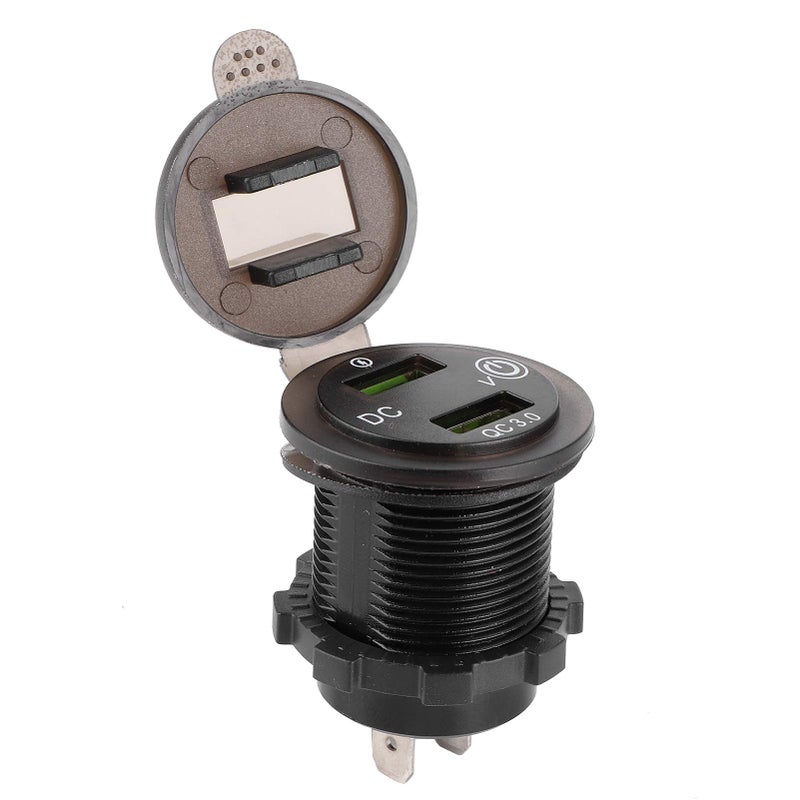 QC 3 0 Fast Car Charger with LED Voltmeter and Light for Boat Yacht Battery Condition Monitor - Image 2