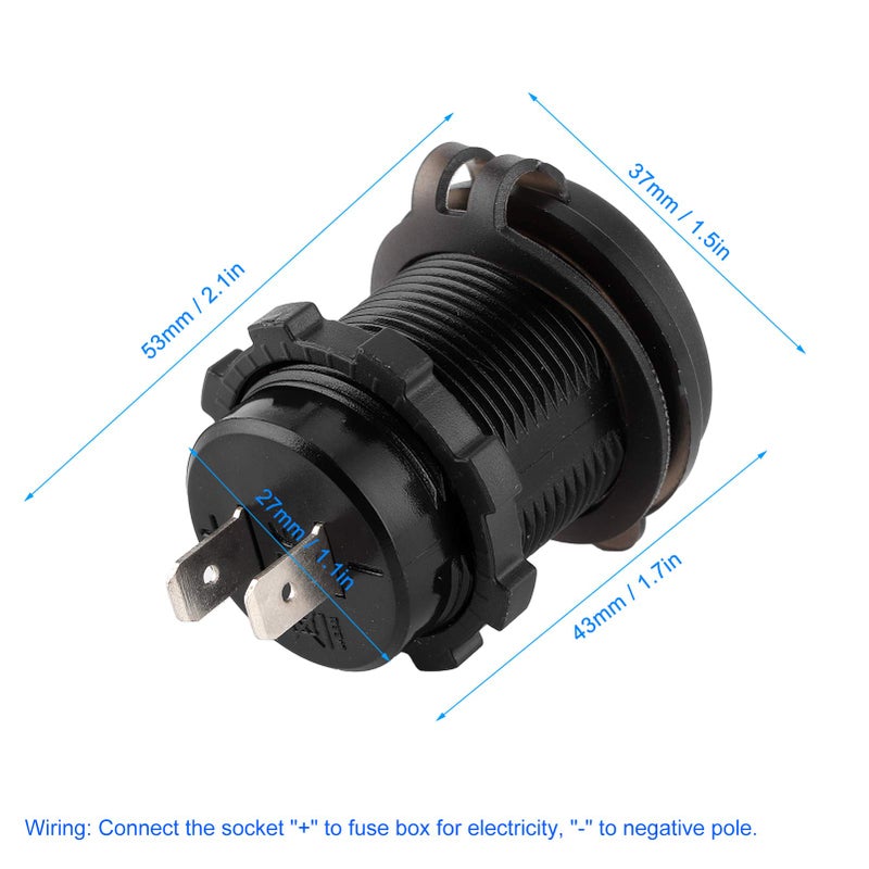 QC 3 0 Fast Car Charger with LED Voltmeter and Light for Boat Yacht Battery Condition Monitor - Image 3