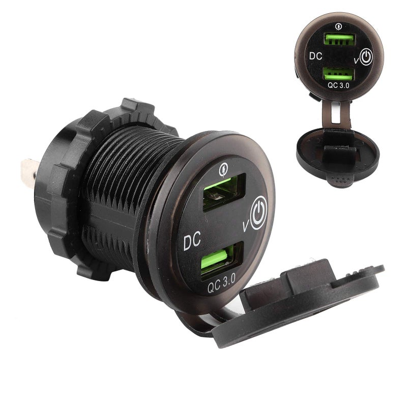 QC 3 0 Fast Car Charger with LED Voltmeter and Light for Boat Yacht Battery Condition Monitor - Image 4