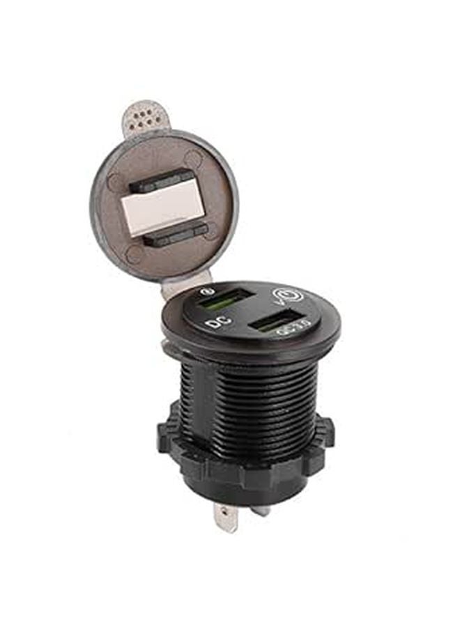 QC 3 0 Fast Car Charger with LED Voltmeter and Light for Boat Yacht Battery Condition Monitor - Image 1