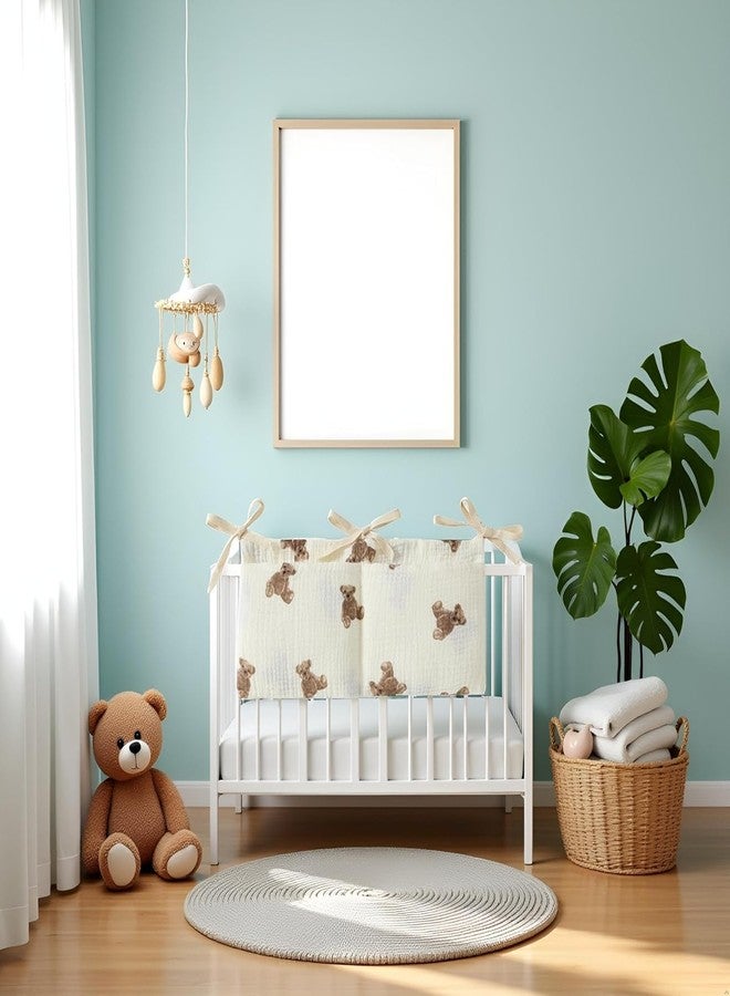Pxiryanlow White Bedside Hanging Bags Milk Bottle Bib-Storage Crib Organizer Baby Nappy-Dormitory Bed-Bunk Organizing Bag Nappy- Organizer, Little Bear Nursery Hanging Organizers - Image 3