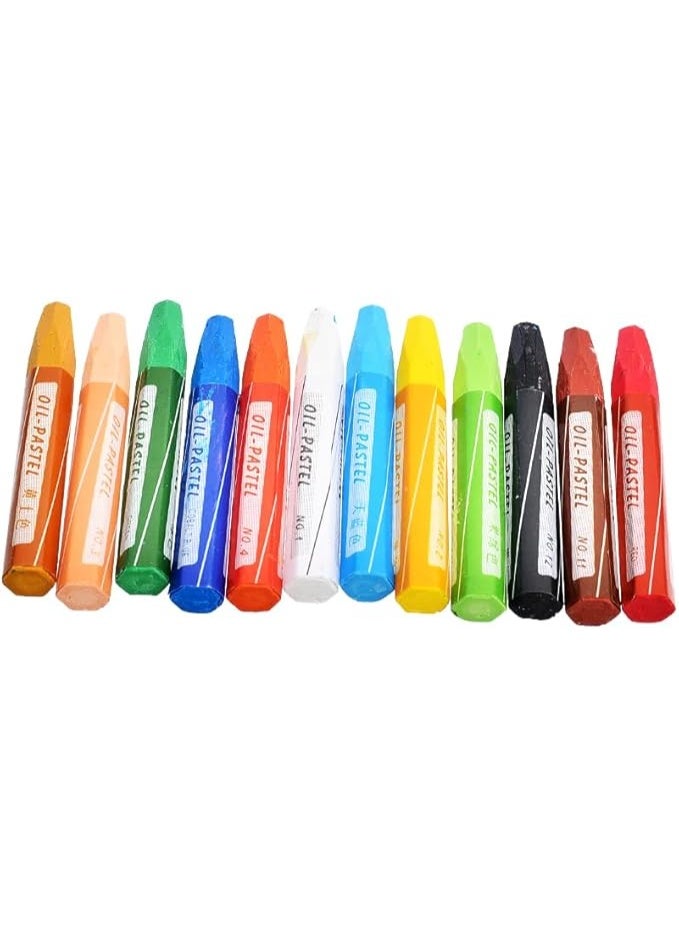 Oil Pastel 12 Pieces of Oil Pastel Colors with Durable Material, Suitable For School And Home - Image 2