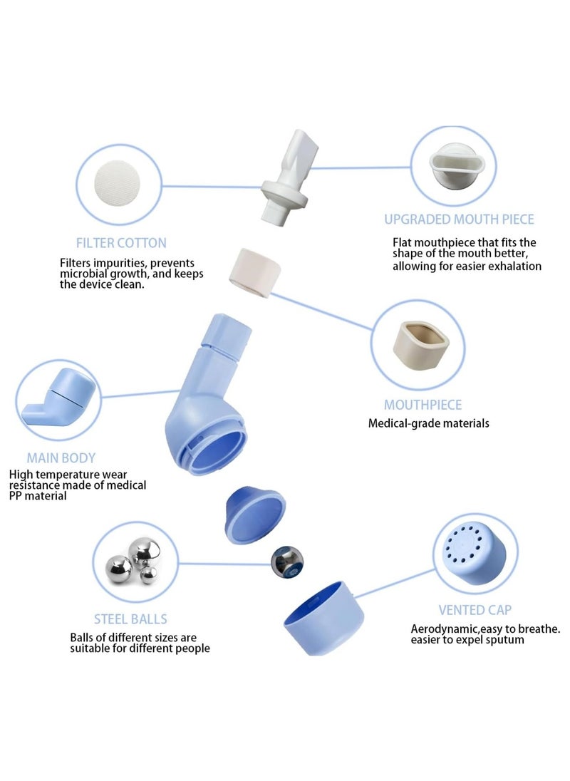 Breathing Trainer for Lungs Mucus Removal Equipped with 2 Balls Suit for Lung Rehabilitation Clients and Lung Exerciser