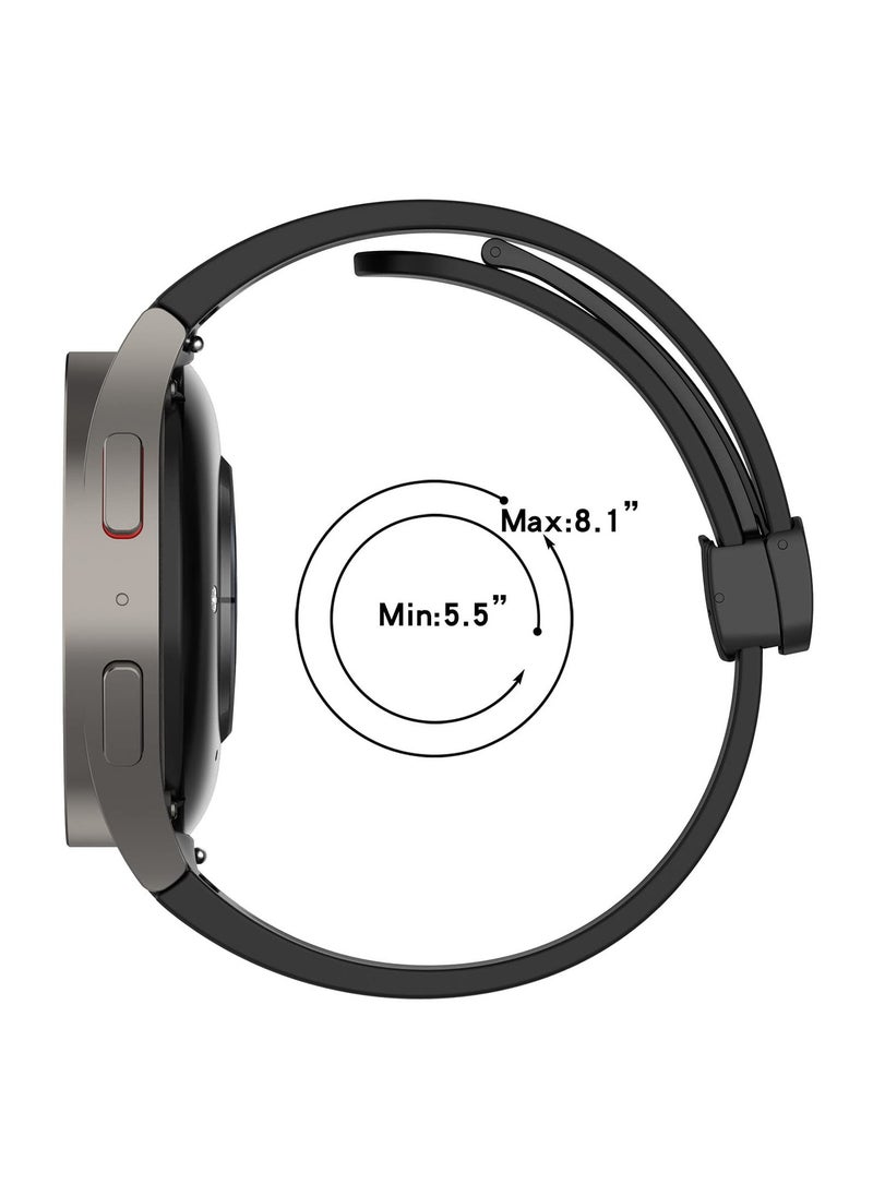 Generic - 22MM Straps Compatible with Huawei Watch GT5(46MM)/GT4(46MM)/GT3(46MM)/GT3 Pro(46MM)/GT2(46MM)/GT2e(46MM)/GT/GT Runner,Huawei Watch 4/4 Pro/3/3 Pro,Honor Watch 4 Pro/GS3/Magic Watch 2,Soft Silicone Band With Magnetic Buckle for Men,Women,Black - Image 1