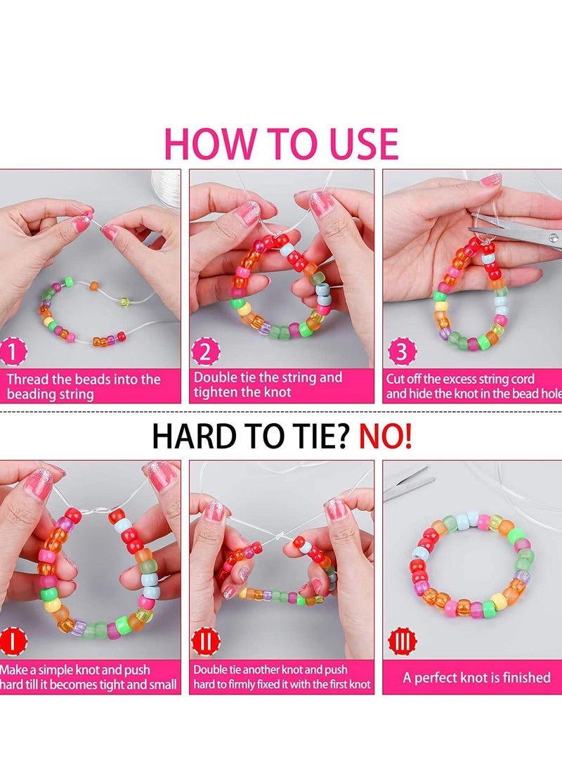 NIBEMINENT Flat Elastic Crystal Stretch String, Bracelet Polyester Cord for Seed Beads Beading Jewelry Making Thread Craft Accessories 40m(43Yard 0.5mm) - Image 3