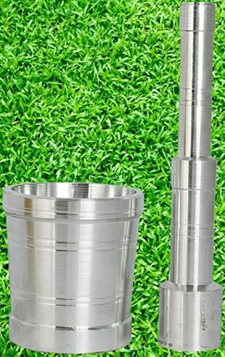 SHOPSIDEX okhali and musal Mortar Pestle Set small size Ohkli and musal Kitchen Aluminium Okhli Masher Khalbatta MusalMortarMasher and Pestle Set - Image 3