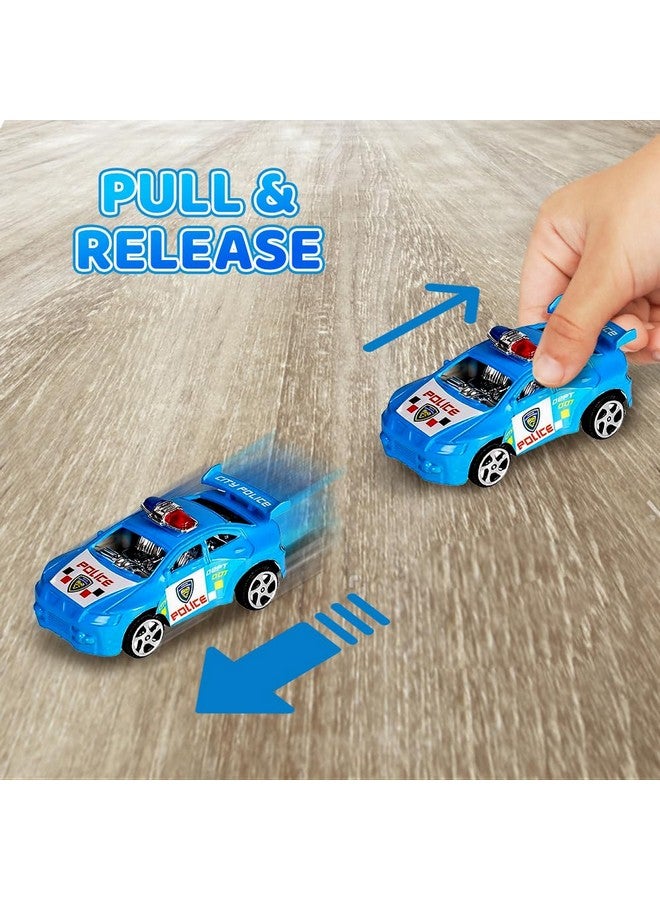 ArtCreativity Pullback Mini Police Toy Cars for Kids, Set of 12, Pull Back Racers in Assorted Colors, Police Birthday Party Favors for Boys Girls, Goodie Bag Fillers, Small Game Prizes - Image 4