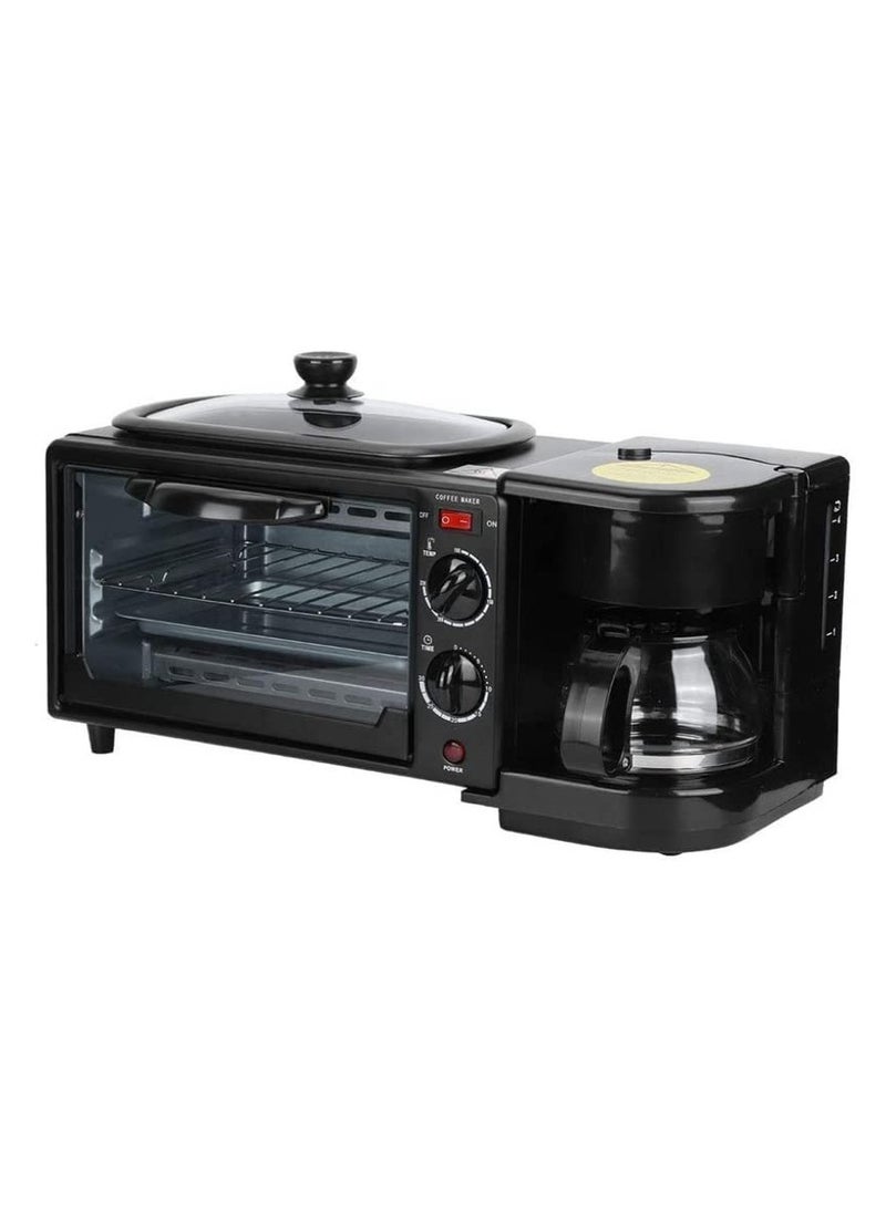 FIPKA - 3 in 1 Breakfast Maker with Coffee Maker, Mini Oven, NonStick Grill Toaster Oven Portable Multifunctional Family Size Breakfast Station - Image 1