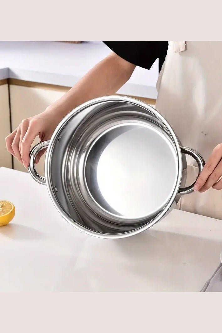 Noon East 8-pieces Stainless Steel Cookware Set - Induction & Gas Stove Friendly Dishwasher Safe - Sliver - Image 4