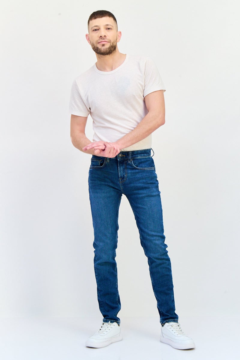 Celio Men Slim Fit Wash Stretchable Denim Jeans, Blue - Image 4