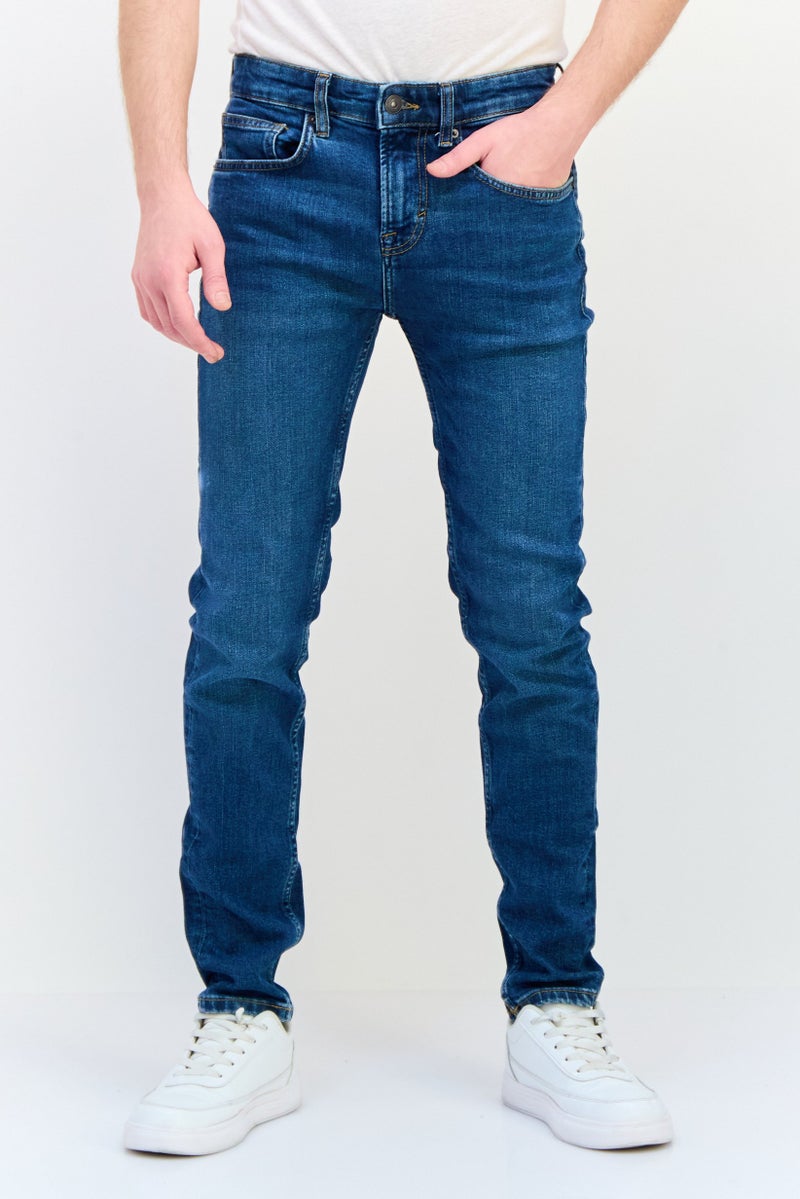 Celio Men Slim Fit Wash Stretchable Denim Jeans, Blue - Image 1