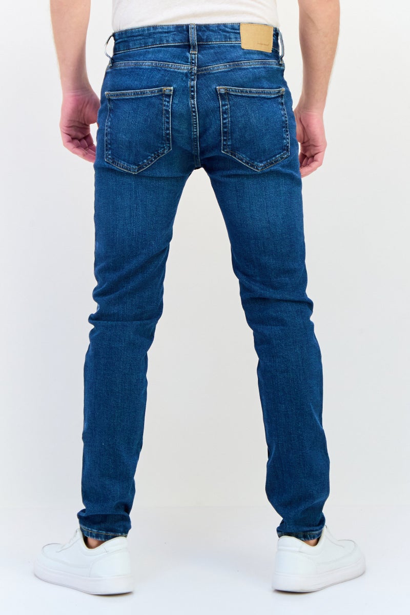 Celio Men Slim Fit Wash Stretchable Denim Jeans, Blue - Image 3