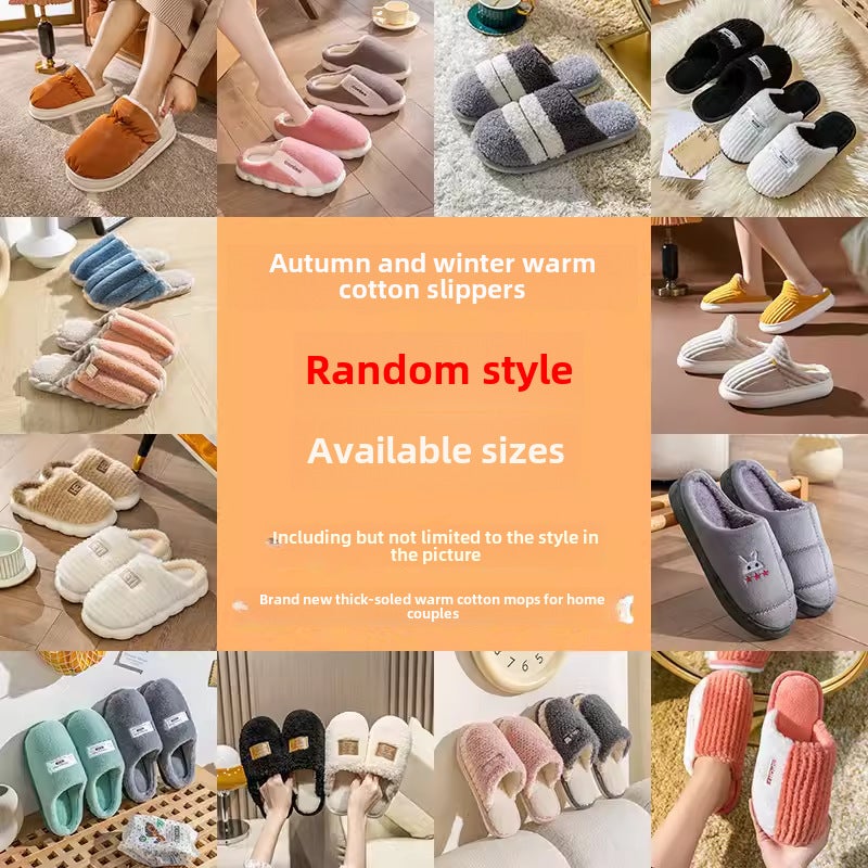 Cozy Cotton Slippers Unisex Indoor Warm Plush Blind Box random cotton slippers  - Image 1