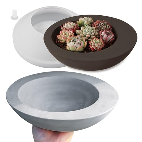 Wehous Large Round Container Mold, Silicone Irregular Bowl Storage Resin Concrete Molds, Candle Holder Succulent Planter Jewelry Trinket Tray Plate Mold DIY Epoxy Resin Casting Plaster Cement Decor - Image 1