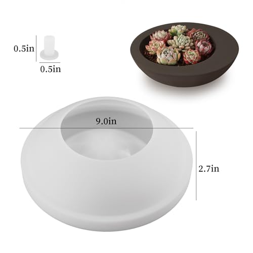 Wehous Large Round Container Mold, Silicone Irregular Bowl Storage Resin Concrete Molds, Candle Holder Succulent Planter Jewelry Trinket Tray Plate Mold DIY Epoxy Resin Casting Plaster Cement Decor - Image 3