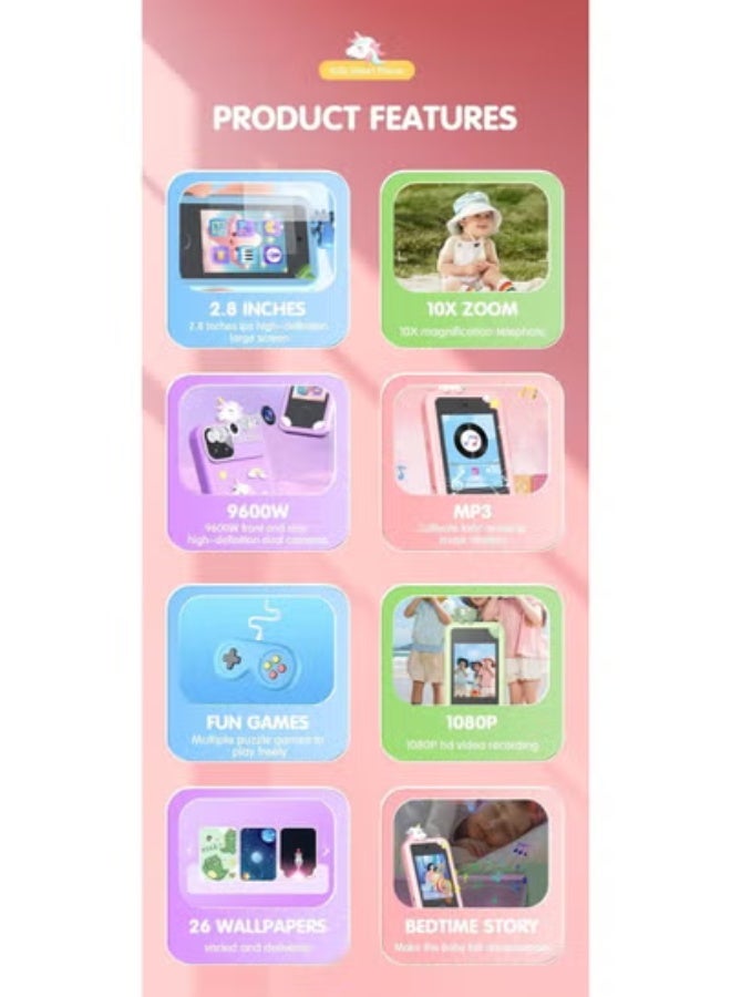 Maanys Kids Smart Phone with Dual Camera, Toddler Phone Toys with Learning Games & MP3 Music Player, Birthday Gift & Travel Toys for Boys & Girls Ages 3-7 - Image 3
