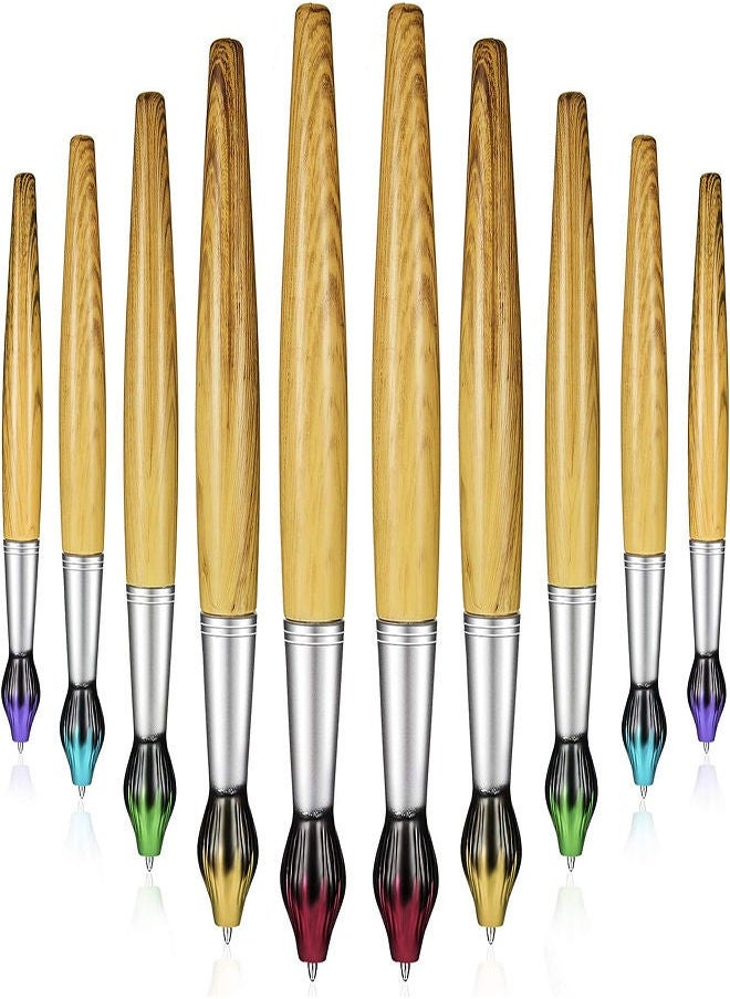 Y&D Bamboo Brush Shape Ballpoint Pen 10 Pcs Retractable Paintbrush Ink Pens for Art Activities and School Stationery Vintage Gel lovely Novelty Fine Point Office  - Image 1