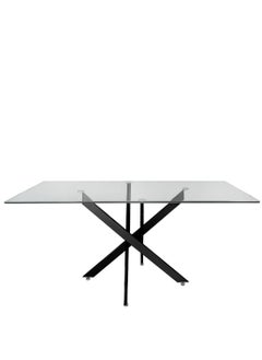 VANITY LIVING VANITY LIVING Modern Elegance: Davos Black Large 6-Seater Dining Table - Perfect for Family Gatherings and Dinner Parties, Blending Style and Functionality for Your Dining Space  - Image 1