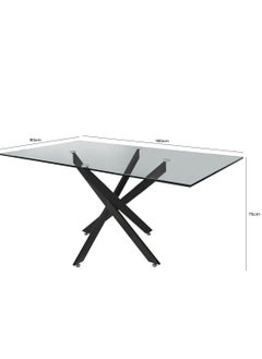 VANITY LIVING VANITY LIVING Modern Elegance: Davos Black Large 6-Seater Dining Table - Perfect for Family Gatherings and Dinner Parties, Blending Style and Functionality for Your Dining Space  - Image 3