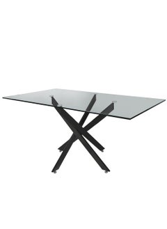 VANITY LIVING VANITY LIVING Modern Elegance: Davos Black Large 6-Seater Dining Table - Perfect for Family Gatherings and Dinner Parties, Blending Style and Functionality for Your Dining Space  - Image 5
