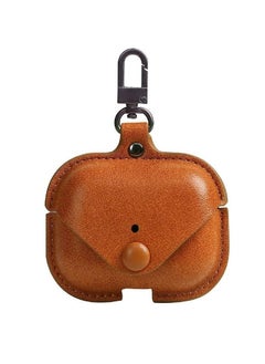 AirPods 3rd Generation Case (2021), Leather Protective Case Skin Cover with Keychain and Lock for Apple Airpods 3 Case Women Men (Brown)
